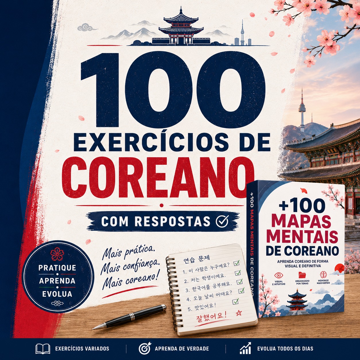 100 Exercícios de Coreano